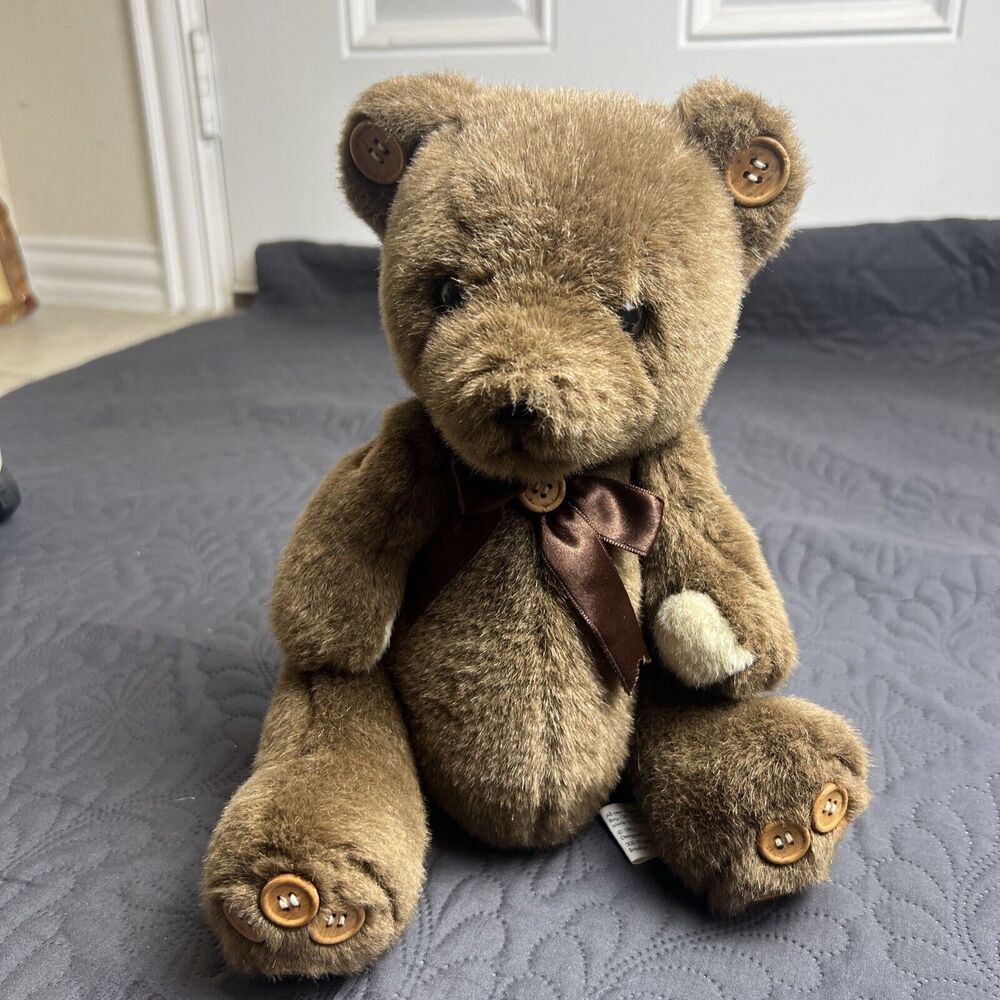 VINTAGE KINGS LAND Classic Teddy Bear  "Gifts Of Love"1996 EUC & Buttons